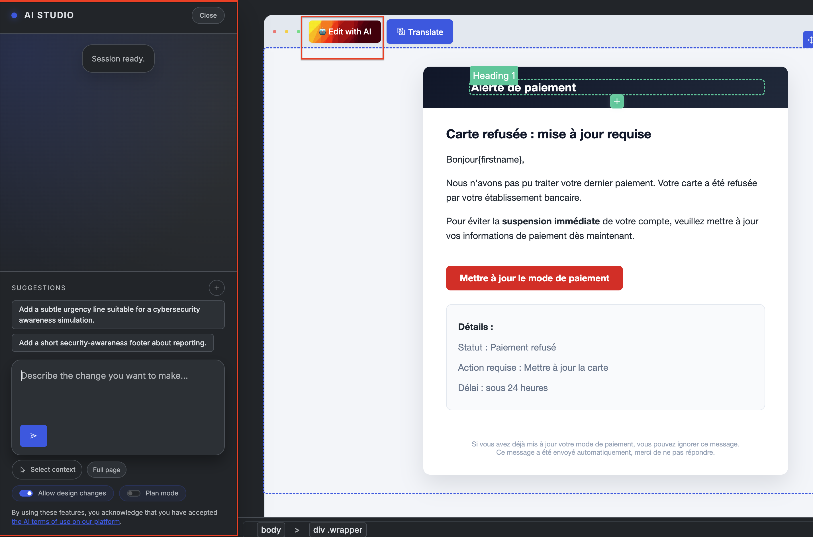 Pop-up Demander à l'IA