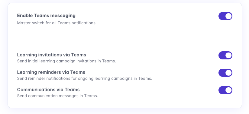 Options de configuration de l'application Bluesecure dans Teams